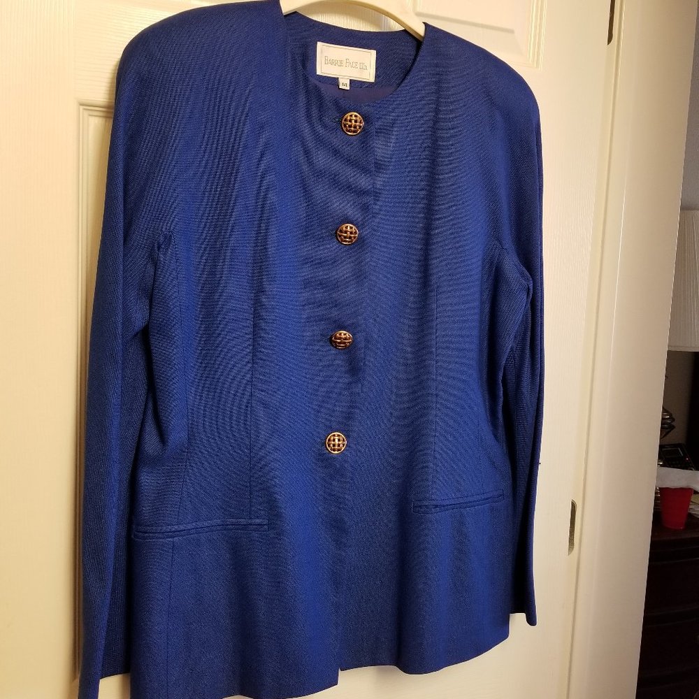 Vintage Barrie Pace Royal Blue Skirt Suit